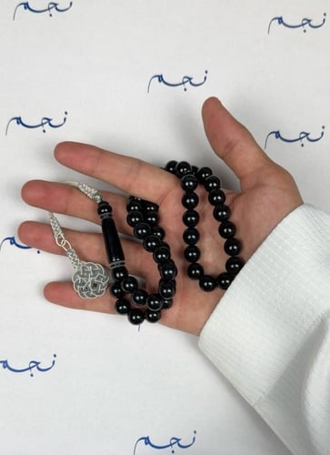 مسباح بكلايت اسود مع طربزونه فضي