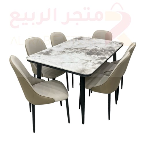 طاولة طعام رخام 6كراسي رقم SFD10127