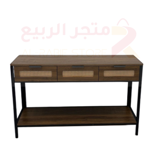 كونسول خشب بني محروق2دور 3ادراج رقمAM-C1D01