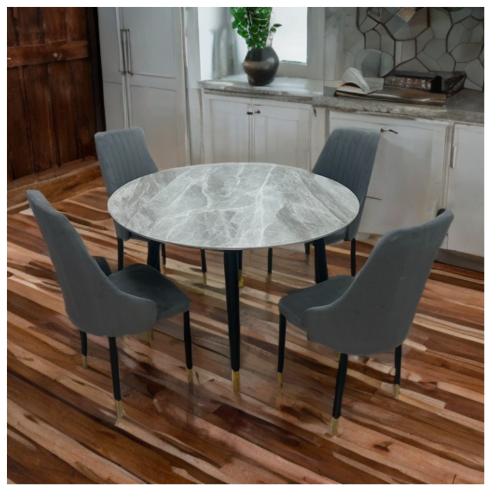 طاولة طعام سيراميك دائرية 4كراسي رقم 00039