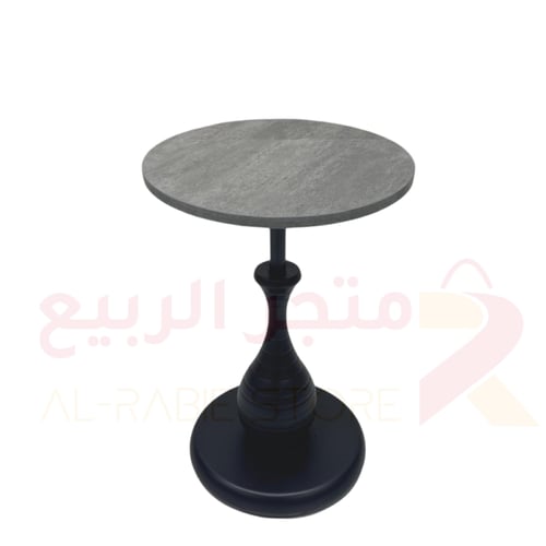 طاولة خدمة مفرد دائرية خشب هيكل حديد اسود رقم 7153...