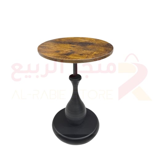 طاولة خدمة مفرد دائرية خشب هيكل حديد اسود رقم 7153...