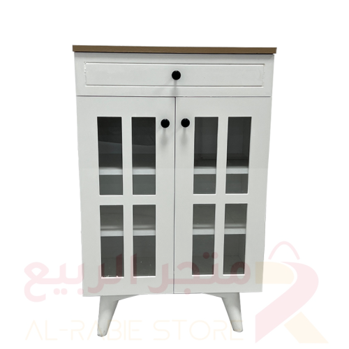 دولاب جزامة (احذية) خشب ابيض بسطح بيج 1باب 2رف رقم...