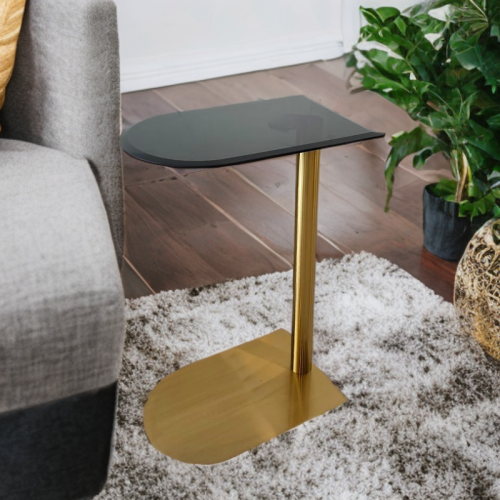 طاولة خدمة زجاج بقاعدة ذهبي رقم AR-10230