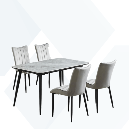 طاولة طعام سيراميك 4كراسي هيكل حديد