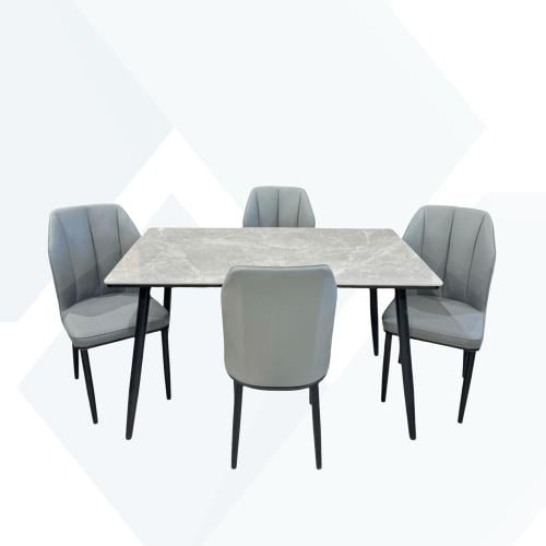 طاولة طعام سيراميك 4كراسي هيكل حديد