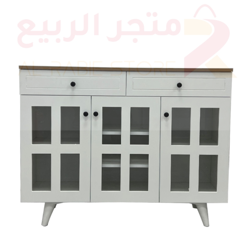 دولاب (ركن) كافيه خشب ابيض بسطح بيج 3ابواب 2رف 2در...