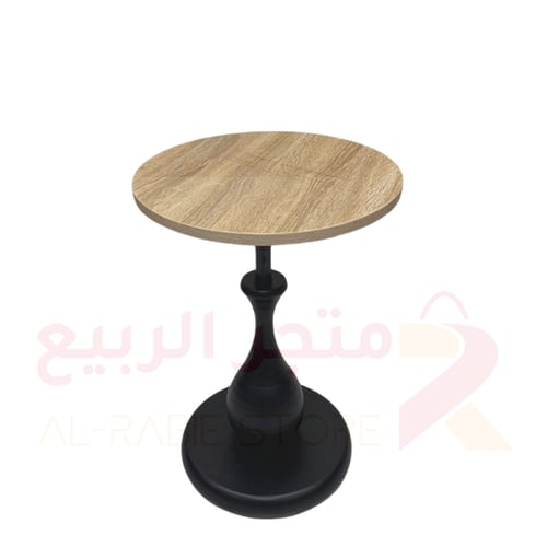 طاولة خدمة مفرد دائرية خشب هيكل حديد اسود رقم 7153...