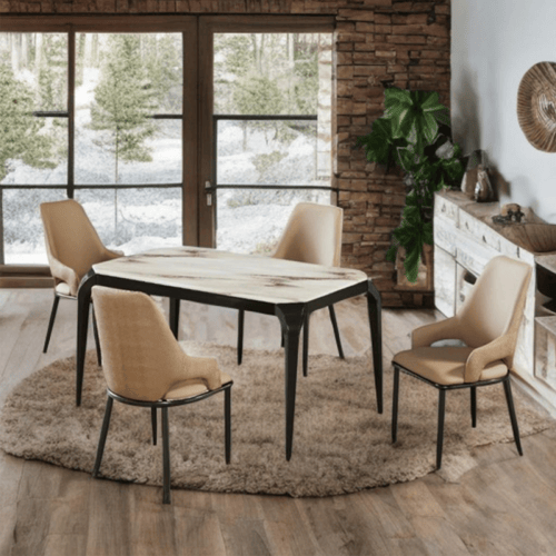 طاولة طعام رخام 4كراسي رقم 3310