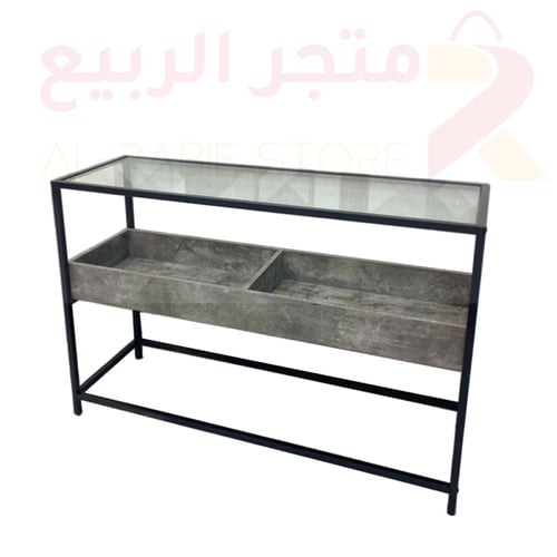 كونسول (مدخل) بسطح زجاج هيكل حديد رقم 00062