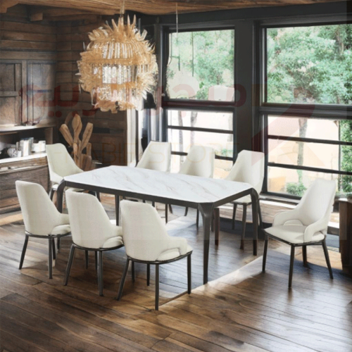 طاولة طعام رخام 8كراسي رقم 3310