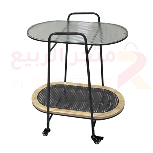 عربية تقديم راتان بيج بسطح زجاج رقم 0752NATU