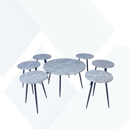 طقم طاولات كنب خشب 7قطع