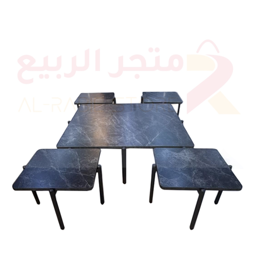 طقم طاولات أرضية خشب مربع 5قطع رقم CHW50020