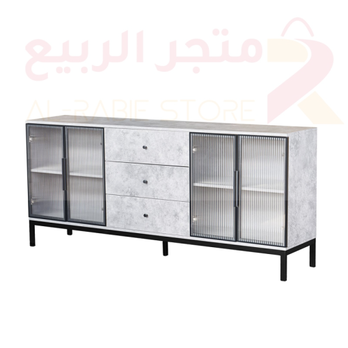 دولاب (ركن) بوفيه خشب رمادي 4ابواب 3ادراج رقم Y-00...