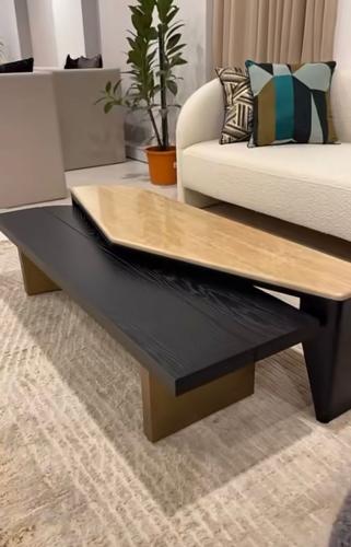 طقم طاولات ضيافة بديل الرخام مدرج