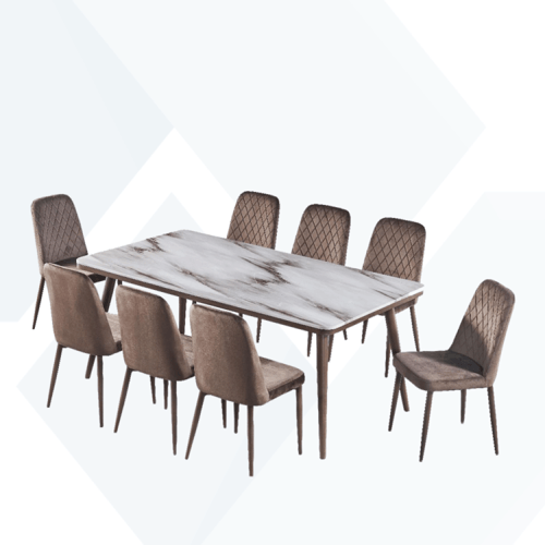 طاولة طعام رخام 4كراسي هيكل حديد