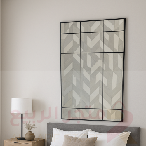 مرآة (مراية) مستطيلة جدارية إطار اسود رقم 00080