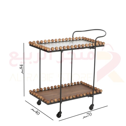 عربية تقديم مربعة بعجلات هيكل حديد 2دور رقم 24AB00...