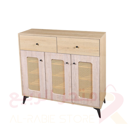 دولاب (جزامة) احذية خشب بيج 3ابواب 4رفوف رقم SC-32