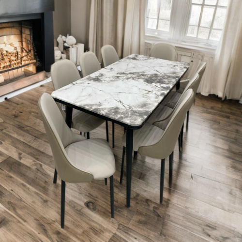 طاولة طعام رخام 8كراسي رقم SFD30152