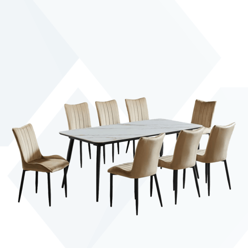 طاولة طعام سيراميك 4كراسي هيكل حديد