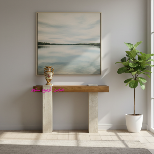 مدخل (كونسول) بديل رخام تركية بقاعدة خشب رقم ARMD-...