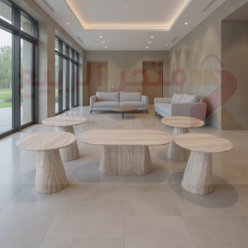 طقم طاولات كنب خشب 5قطع رقم 2579