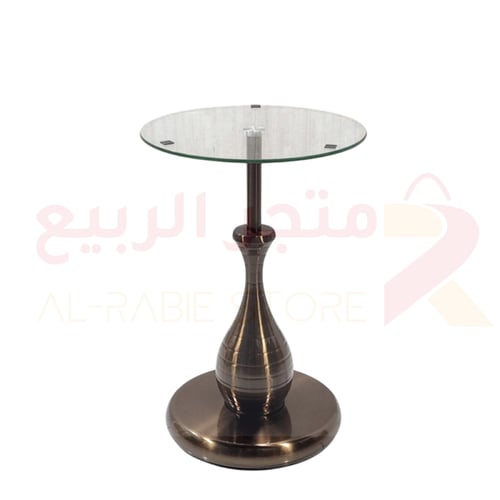 طاولة خدمة مفرد دائرية زجاج هيكل حديد برنزي رقم 71...