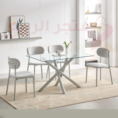 طاولة طعام زجاج مستطيل 4كراسي رقم 22C15