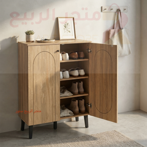 دولاب أحذية خشب بيج 2باب رقم SC0003-80