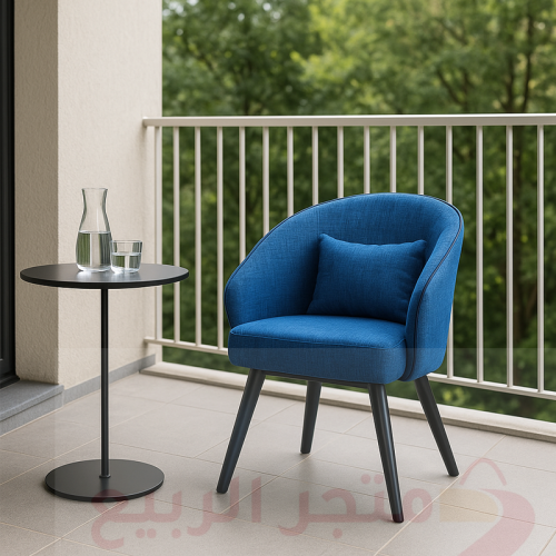 كرسي قماش ازرق مفرد هيكل حديد رقم 321