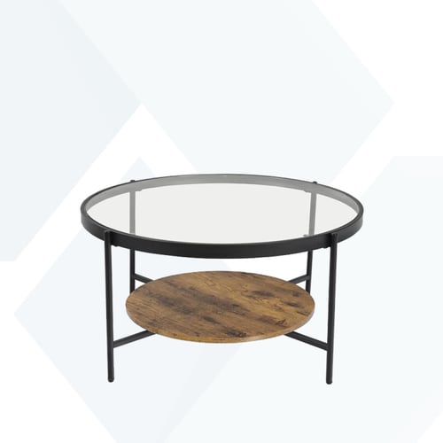 طاولة خشب مع زجاج مفرد