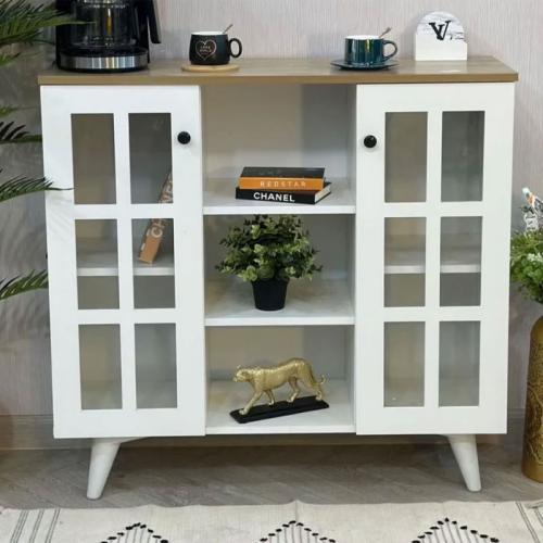 دولاب (ركن) كافيه خشب بسطح بيج 2باب 3رفوف رقم CAF0...