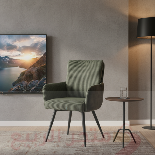 كرسي مفرد قماش اخضر ارجل حديد رقم CH-98