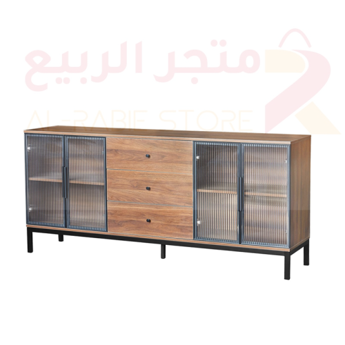 دولاب (ركن) بوفيه خشب بني 4ابواب 3ادراج رقم Y-001