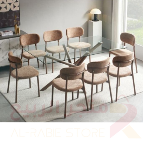 طاولة طعام زجاج دائري 8كراسي رقم 22C19