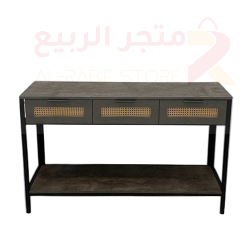 كونسول خشب رمادي 2دور 3ادراج رقمAM-C1D01