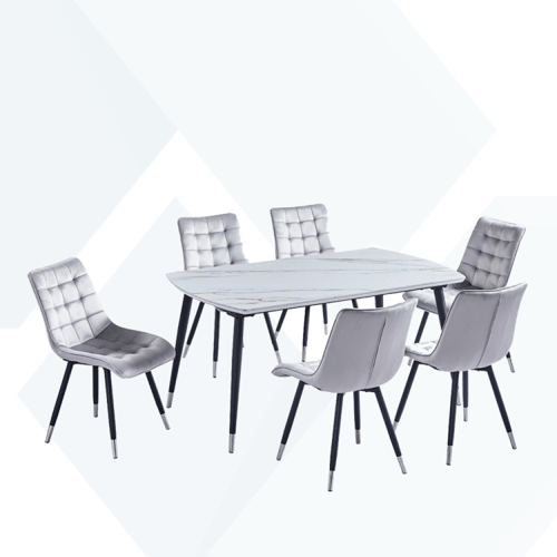 طاولة طعام سيراميك 4كراسي هيكل حديد