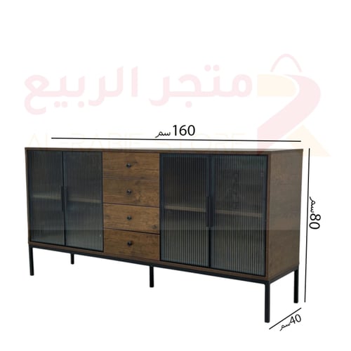 دولاب (ركن) كافيه خشب 4ابواب 4ادراج رقم T-03-BROWN