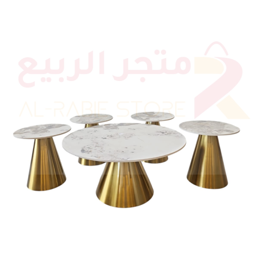 طقم طاولات كنب بسطح سيراميك 5قطع رقم 10557