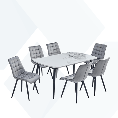 طاولة طعام سيراميك 4كراسي هيكل حديد