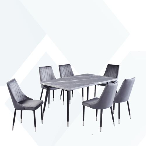 طاولة طعام رخام 4كراسي هيكل حديد