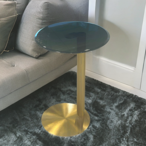 طاولة خدمة زجاج بقاعدة ذهبي رقم AR-10197