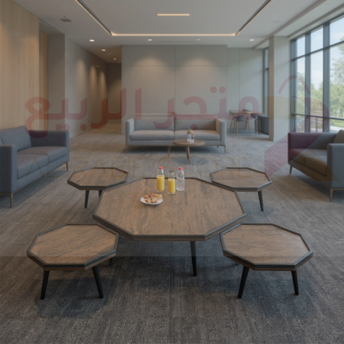 طقم طاولات ارضي خشب بني 5قطع رقم M332