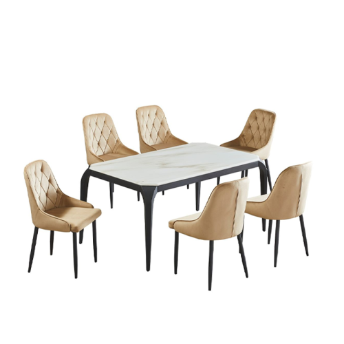 طاولة طعام رخام ابيض 6كراسي رقمM-016