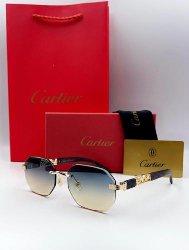 نظارة كارتيية لون اسود كلاسك بي أيطار خشبي مع المل...