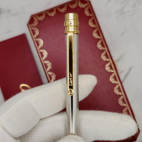 قلم كارتير فضي مع ذهبي شامل الملحقات