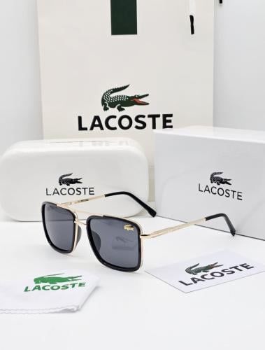 نظارة لاكوست لون اسود مع ذهبي شامله الملحقات طبق ا...