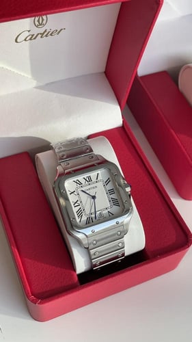 ساعه كارتير سانتوس فضي شامل الملحقات